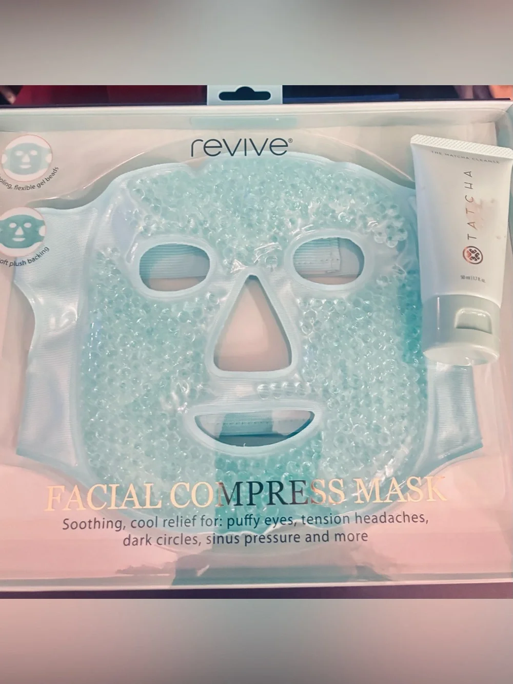 Tatcha Cooling Facial Compress Gel Mask in Light Blue